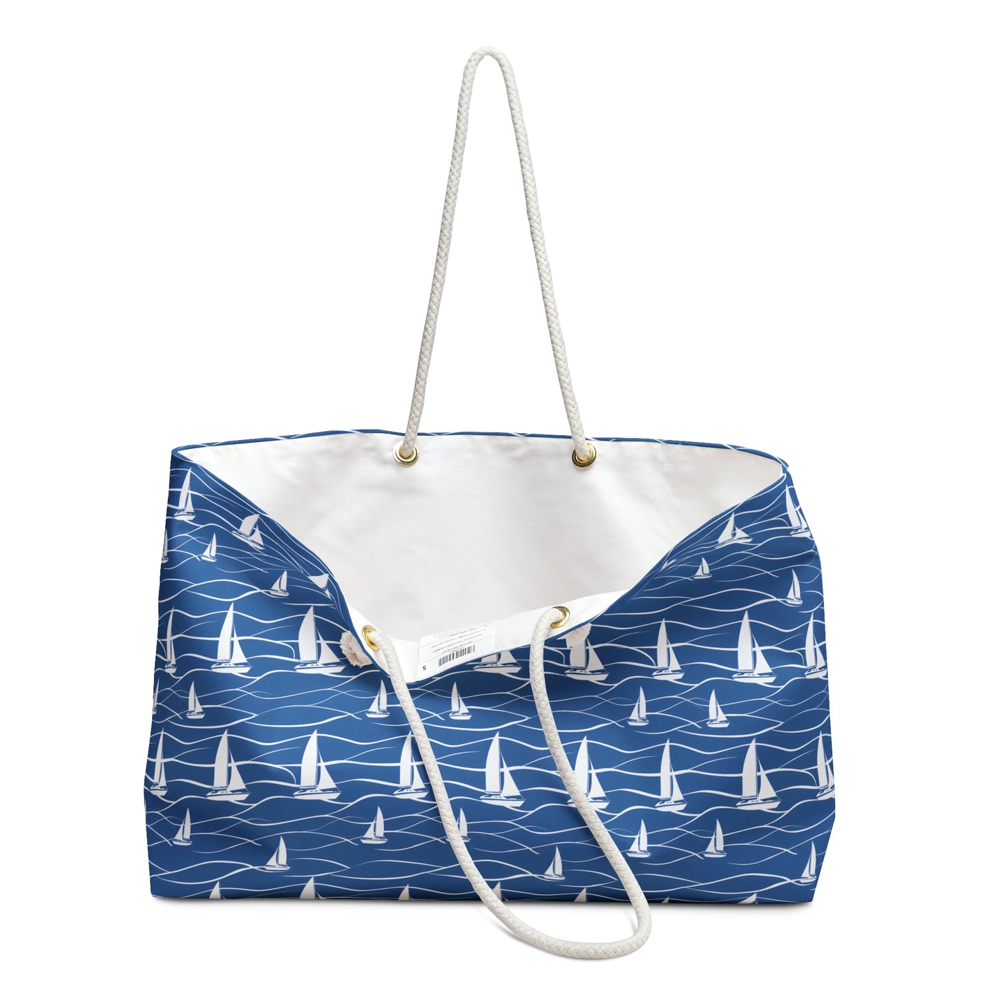 Deluxe Sailor Tote & Beach Bag with Blue Ocean Design (24" × 13" x 5.5")