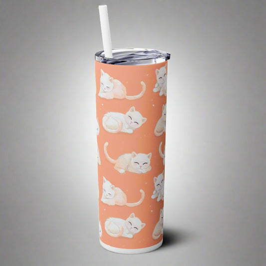 Insulated 20 oz Tumbler with Lid & Straw, Cute Baby Kittens - Double-walled Stainless Steel, Keeps Drinks Hot or Cold