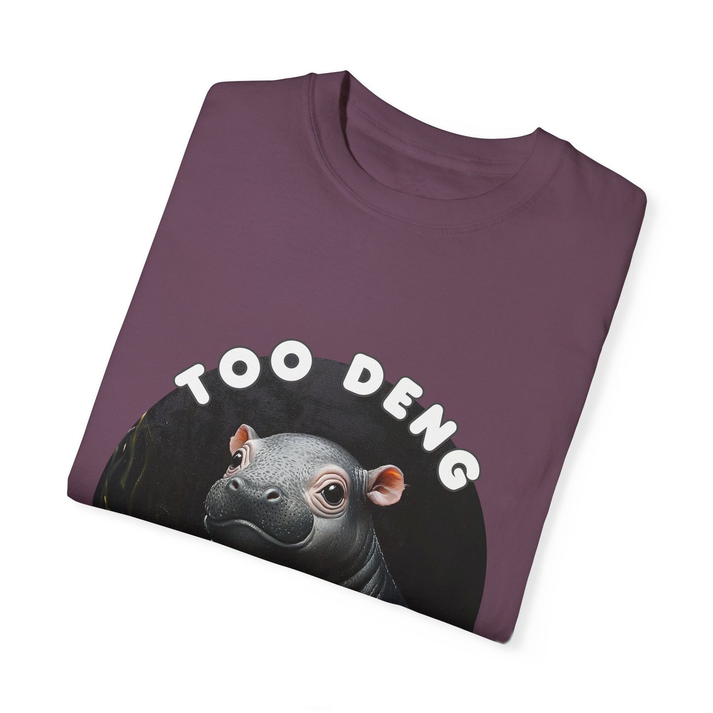 Unisex Garment-Dyed T-Shirt, Moo Deng the Cute Pygmy Hippo | 100% Cotton, Soft-Washed, Relaxed Fit