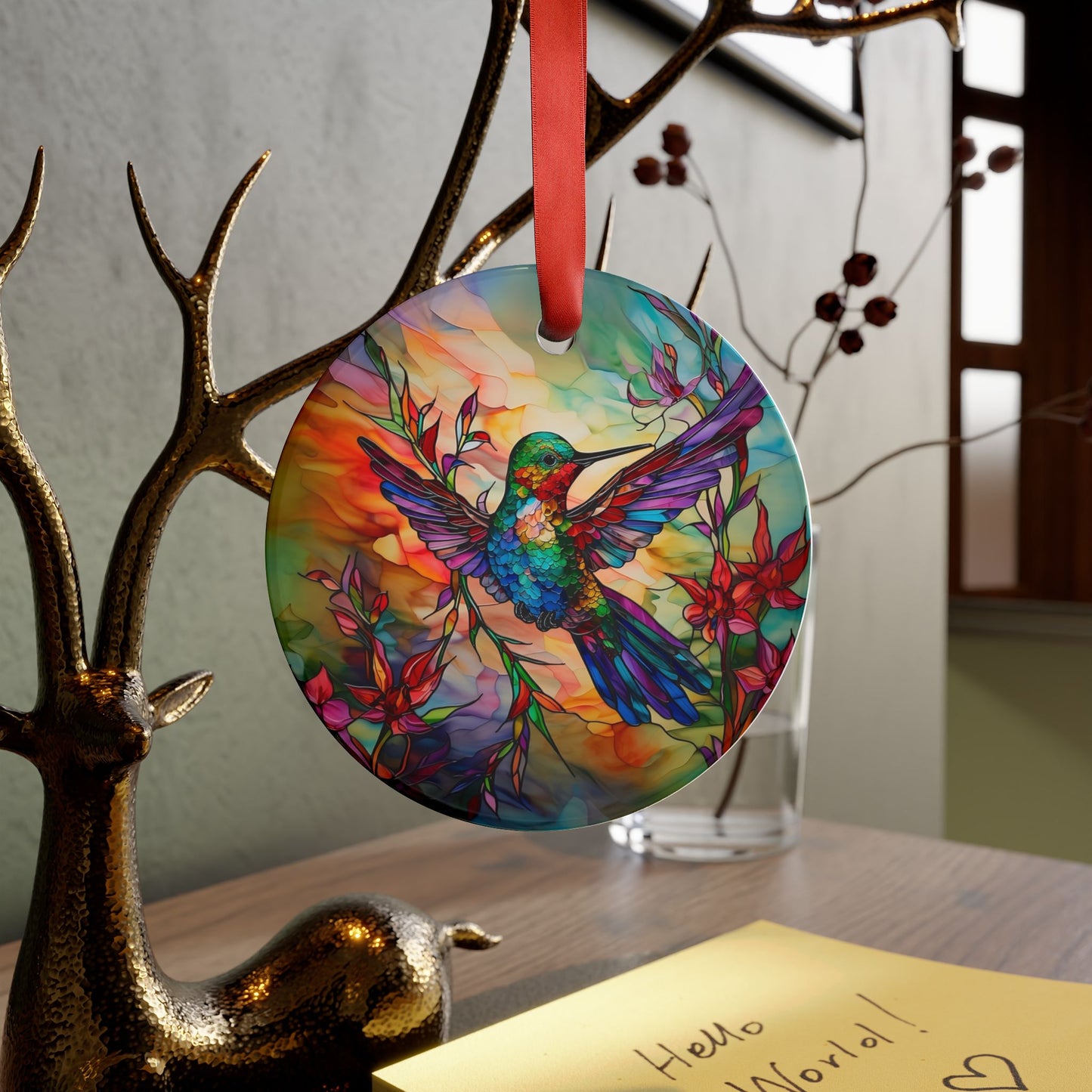 Radiant Hummingbird Decorative Art Acrylic Ornament