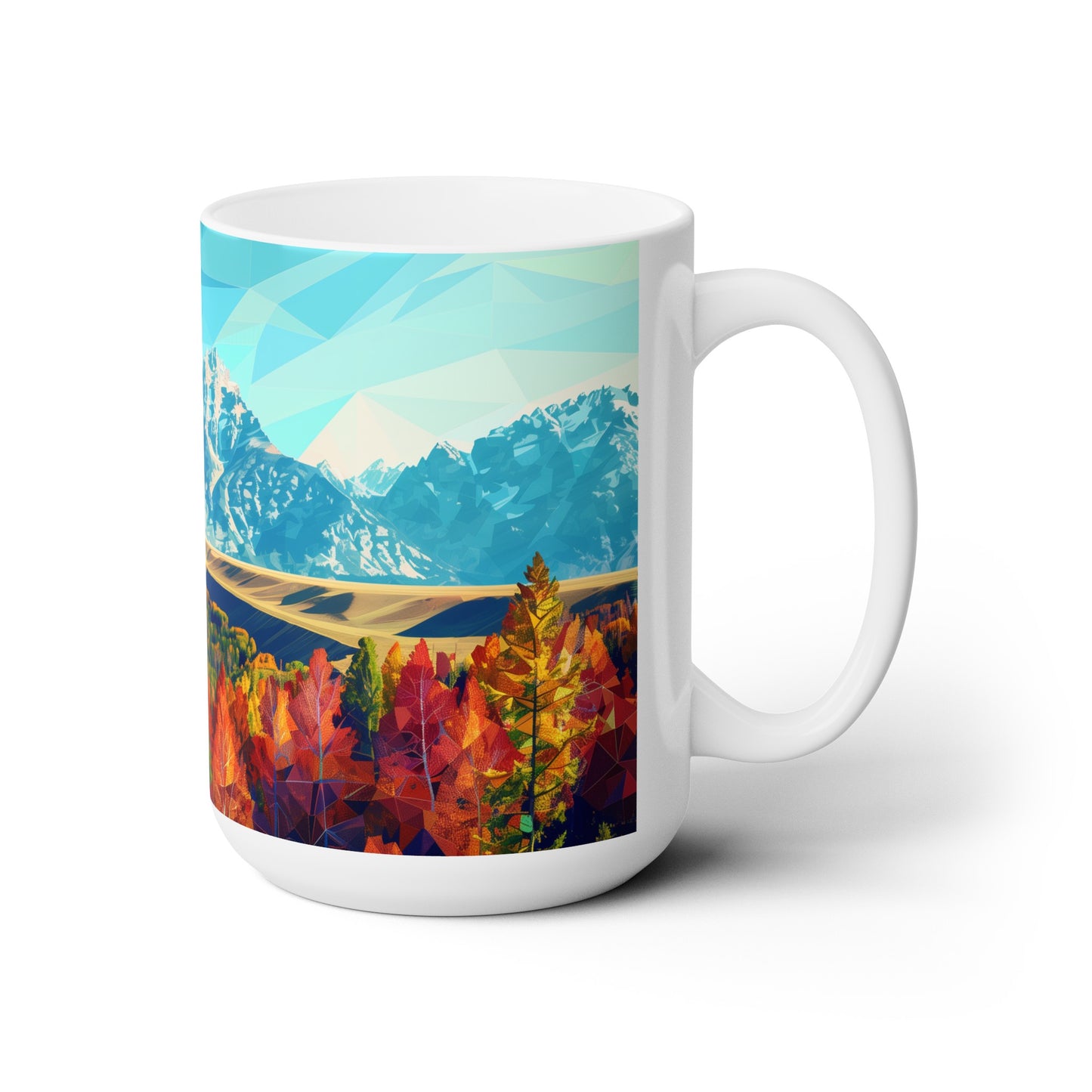 Large Collectible Coffee Mug with Grand Teton National Park Design, 15oz