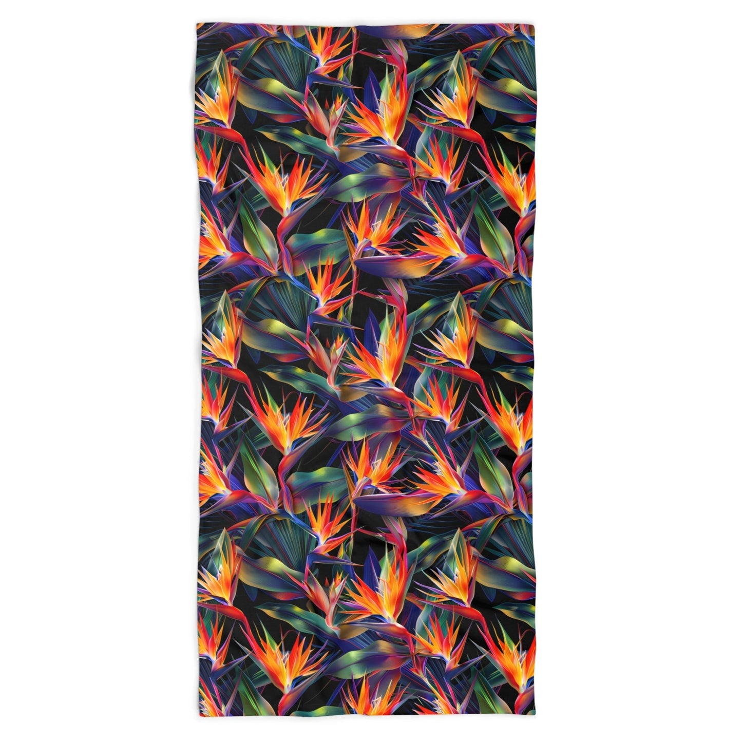 Oversized Microfiber Beach Towel with Birds of Paradise (36" × 72")