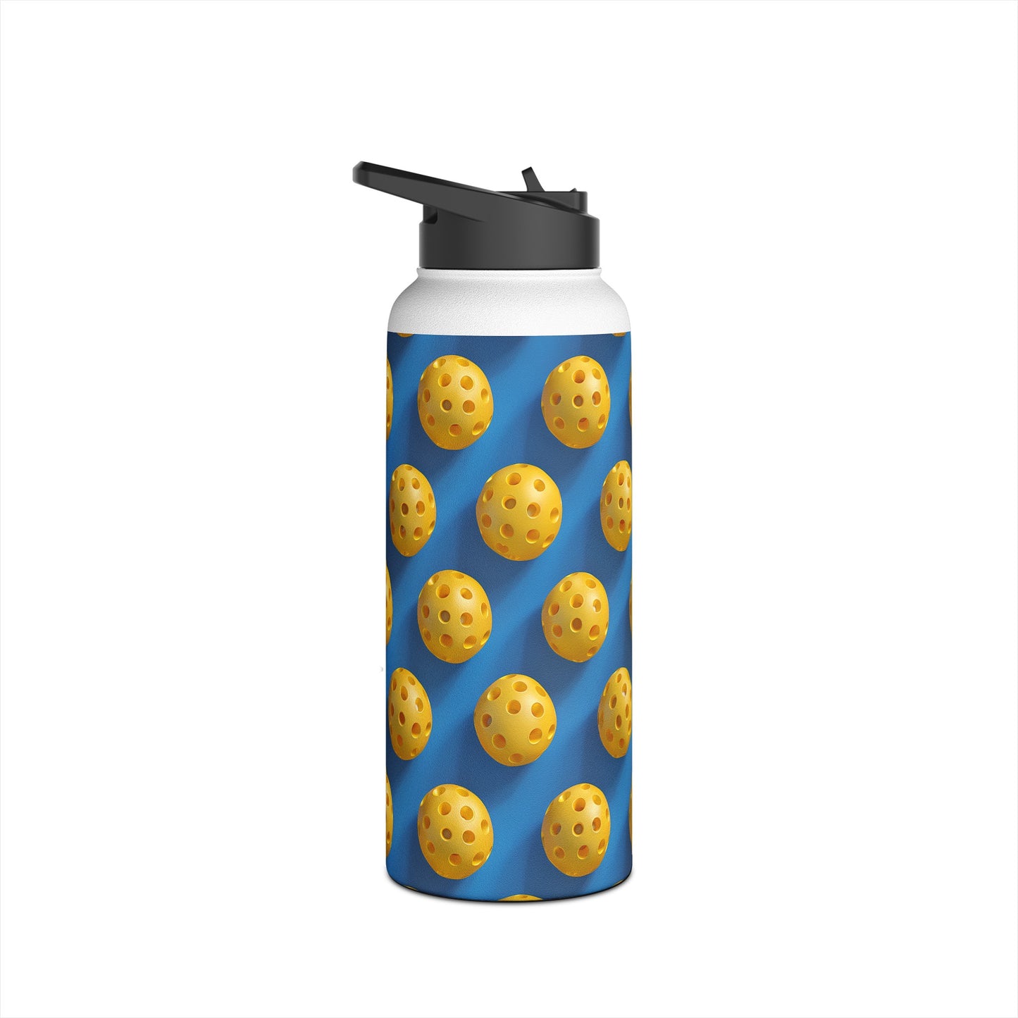 Stainless Steel Water Bottle Thermos, 32oz, 3D Pickleball - Double Wall Insulation Keeps Drinks Hot or Cold