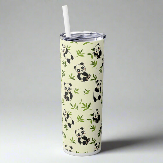 Insulated 20 oz Tumbler with Lid & Straw, Panda Bear Cubs - Double-walled Stainless Steel, Keeps Drinks Hot or Cold