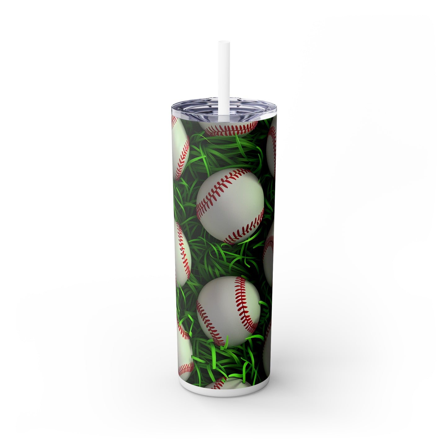 Stainless Steel Tumbler with Lid & Straw, 20 oz, 3D Baseball Gift  - Double-walled, Keeps Drinks Hot or Cold