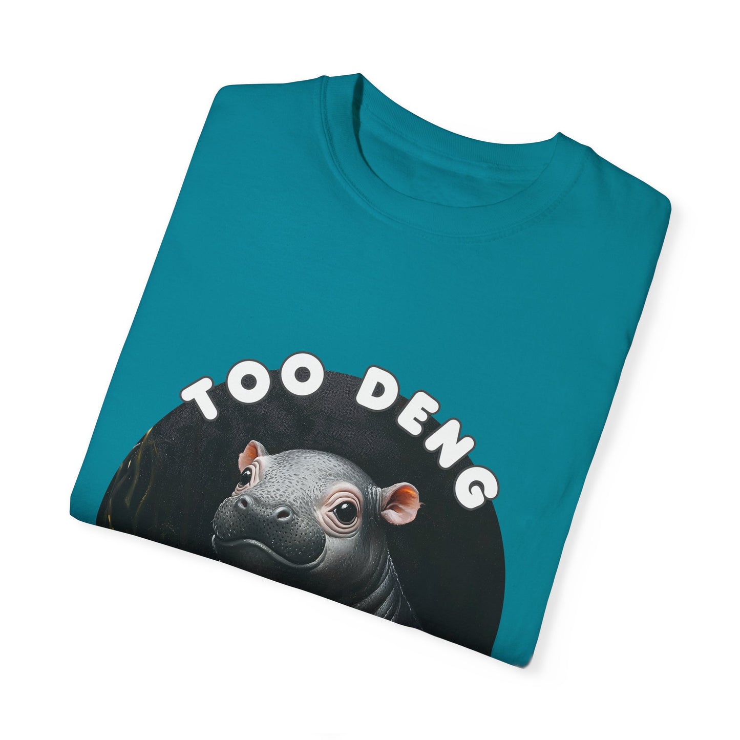 Unisex Garment-Dyed T-Shirt, Moo Deng the Cute Pygmy Hippo | 100% Cotton, Soft-Washed, Relaxed Fit