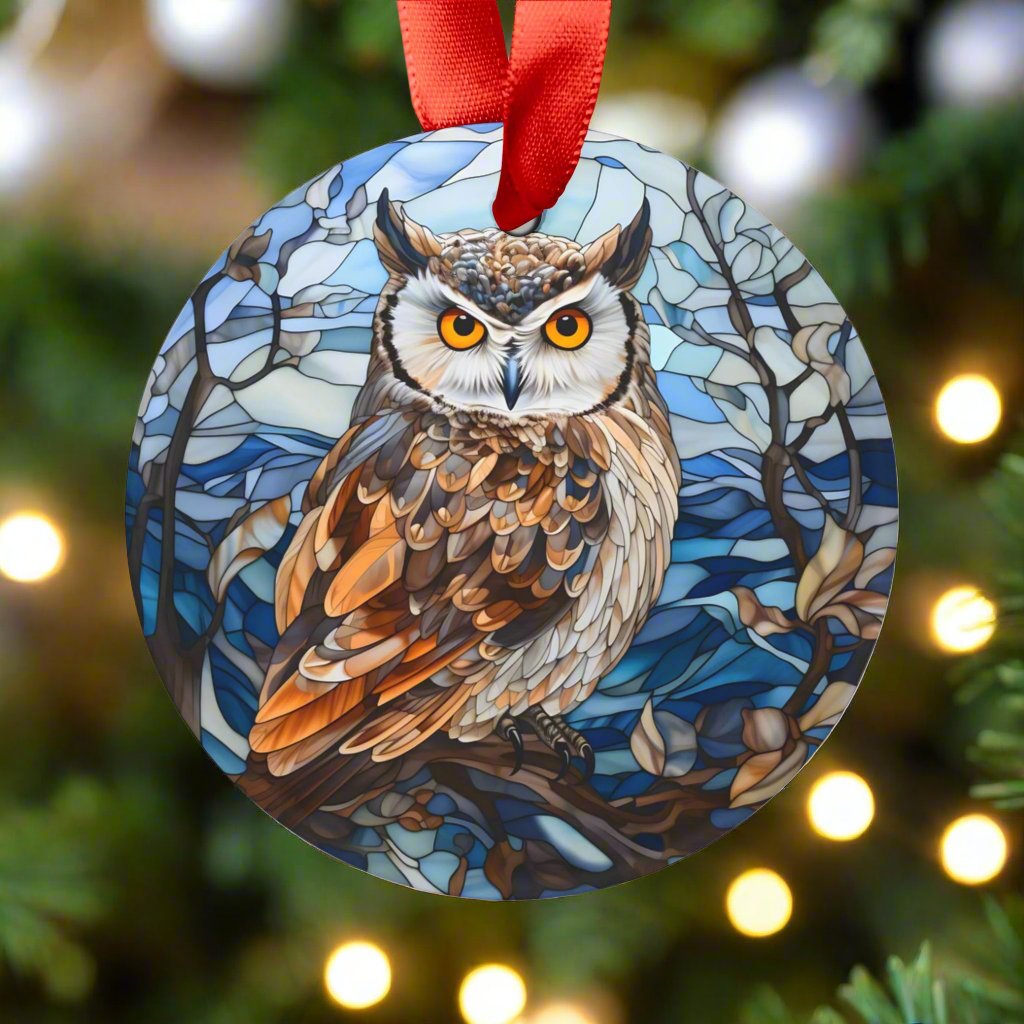 Wise Winter Owl Decorative Art Acrylic Ornament