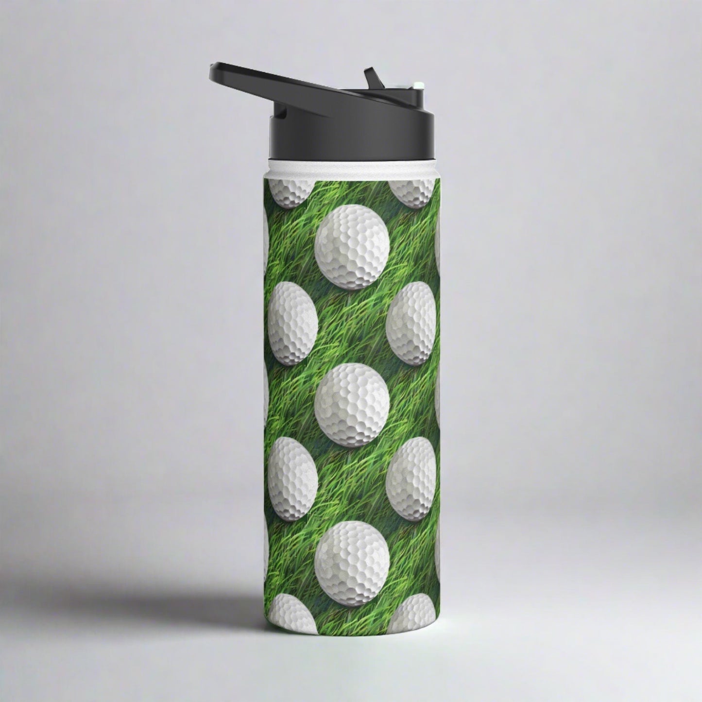 Stainless Steel Water Bottle Thermos, 18oz, 3D Golf Ball - Double Wall Insulation Keeps Drinks Hot or Cold