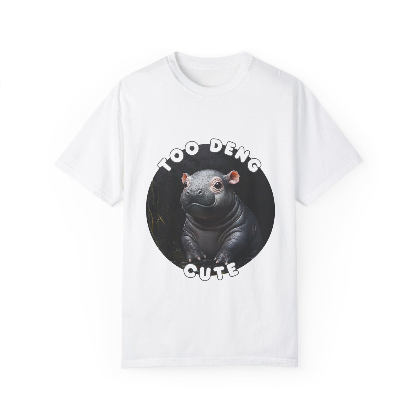 Unisex Garment-Dyed T-Shirt, Moo Deng the Cute Pygmy Hippo | 100% Cotton, Soft-Washed, Relaxed Fit