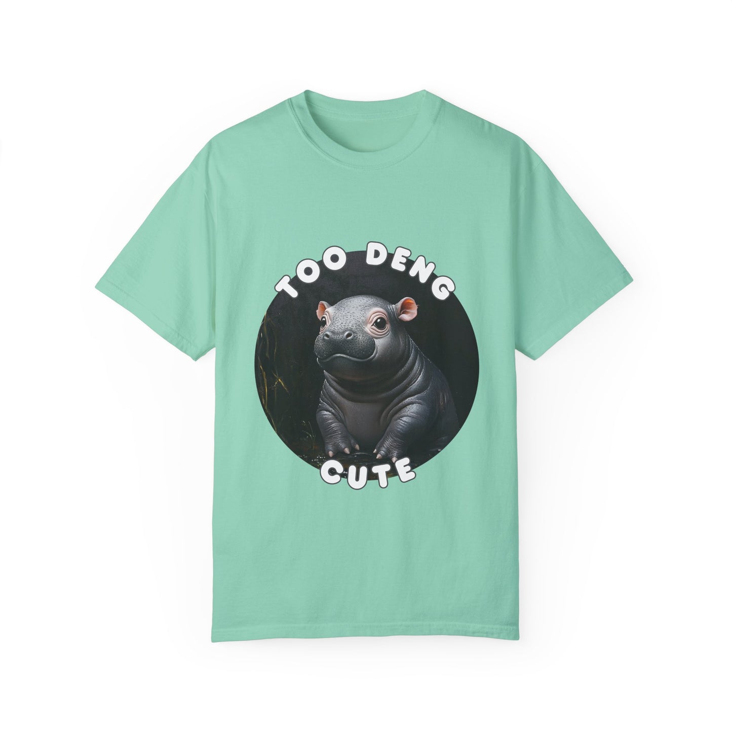 Unisex Garment-Dyed T-Shirt, Moo Deng the Cute Pygmy Hippo | 100% Cotton, Soft-Washed, Relaxed Fit