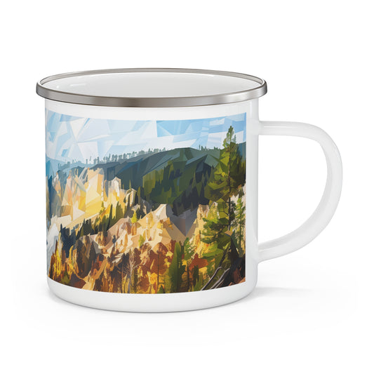 Camping Mug with Yellowstone National Park Design, 12oz Coffee Cup