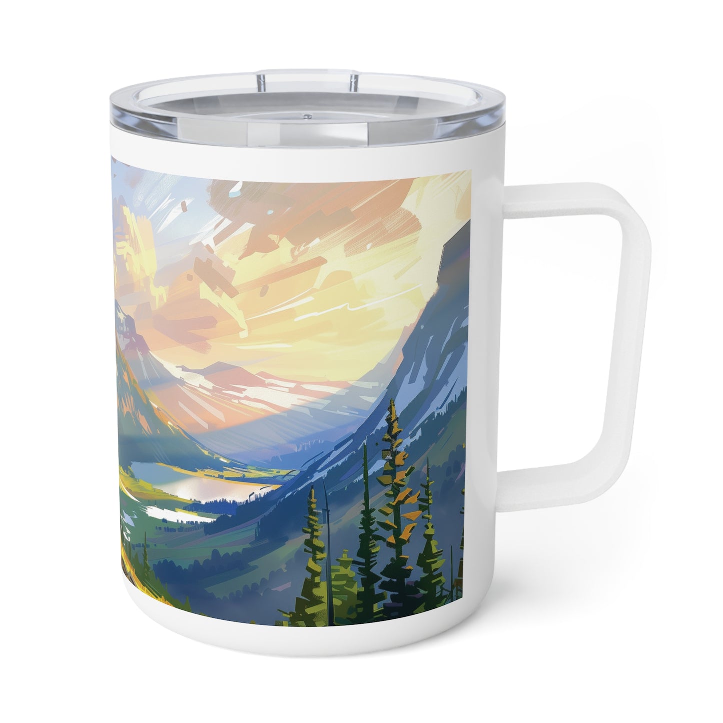 Insulated Coffee Mug with Glacier National Park Design, 10 oz