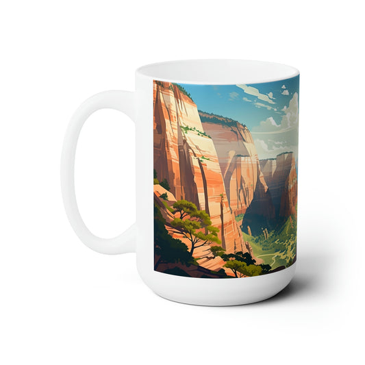 Zion National Park Hike to Angel's Landing - 15 oz Coffee Mug
