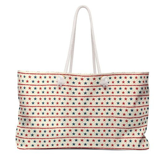 Deluxe Americana Tote & Beach Bag with Stars and Stripes Design (24" × 13" x 5.5")
