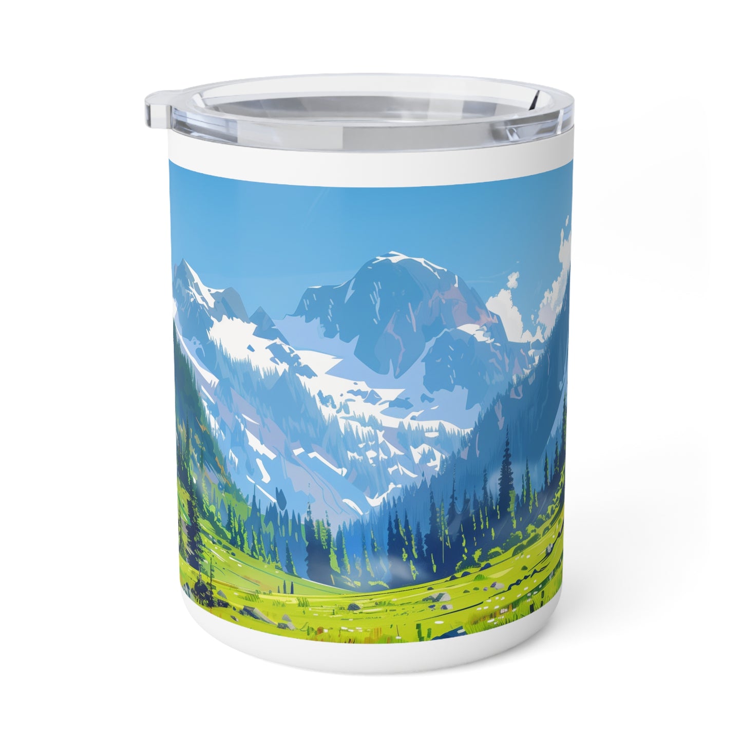 Insulated Coffee Mug with Olympic National Park Design, 10 oz