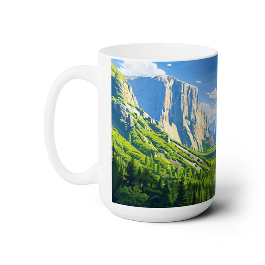 Large Collectible Coffee Mug with Yosemite National Park Design, 15oz