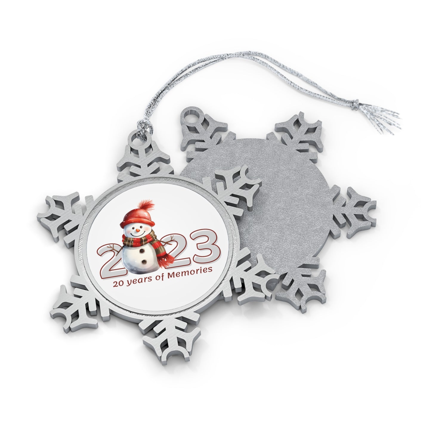 20th Anniversary Snowflake Ornament, 2023 Keepsake Christmas Ornament, Snowman