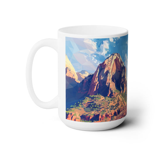 Large Collectible Coffee Mug with Zion National Park Design, 15oz