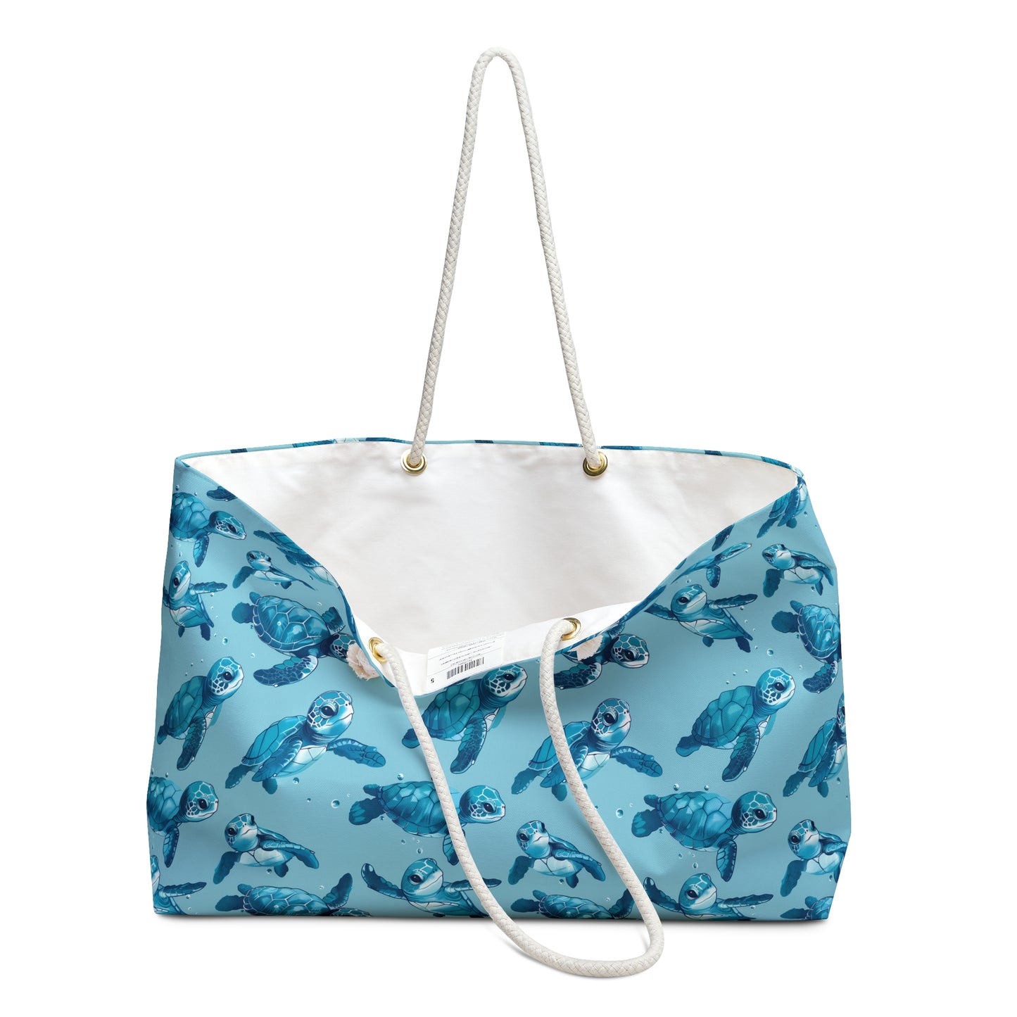Deluxe Tote & Beach Bag with Cute Baby Sea Turtles (24" × 13" x 5.5")