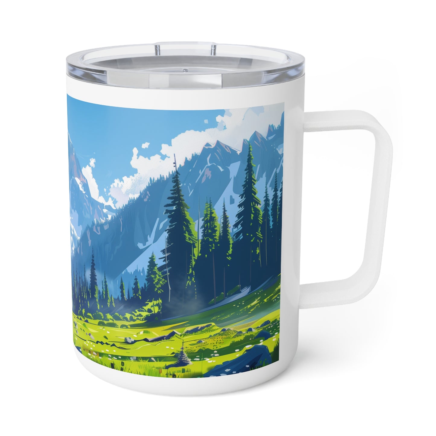 Insulated Coffee Mug with Olympic National Park Design, 10 oz