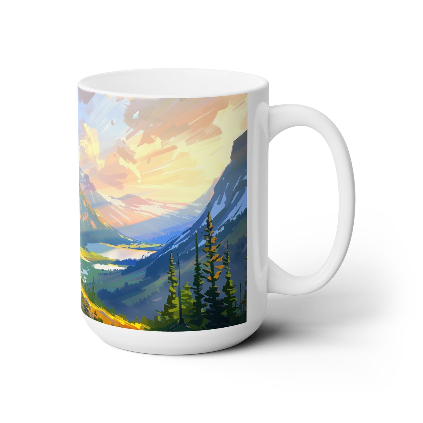 Large Collectible Coffee Mug with Glacier National Park Design, 15oz