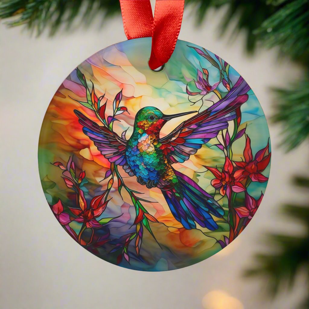 Radiant Hummingbird Decorative Art Acrylic Ornament