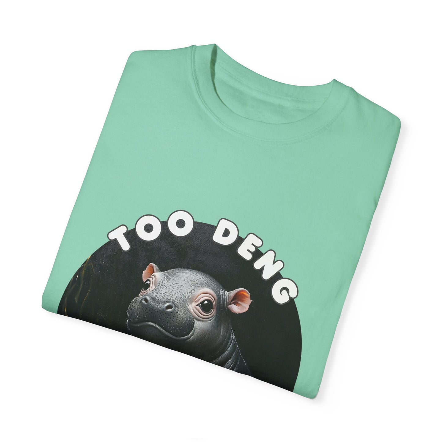 Unisex Garment-Dyed T-Shirt, Moo Deng the Cute Pygmy Hippo | 100% Cotton, Soft-Washed, Relaxed Fit