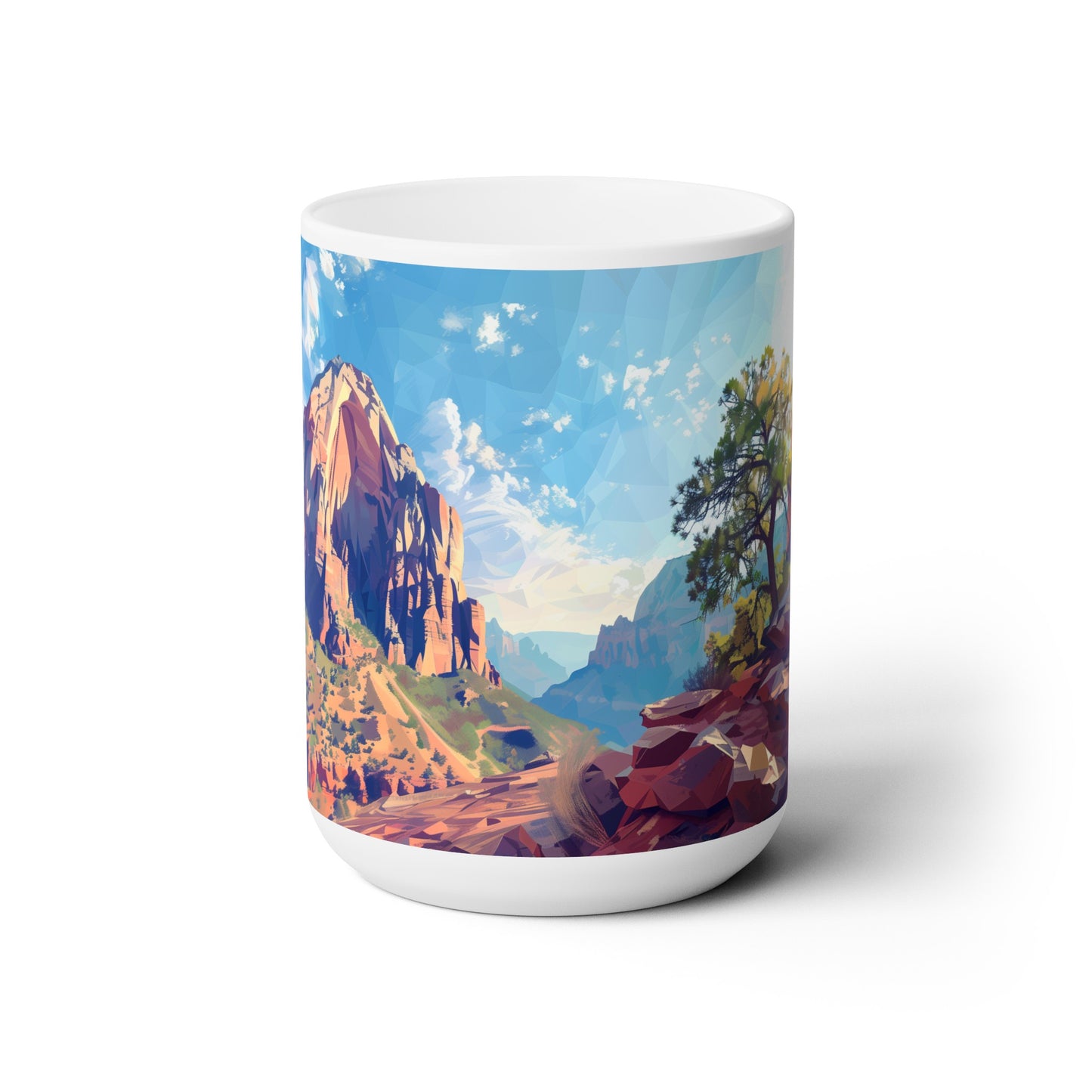 Large Collectible Coffee Mug with Zion National Park Design, 15oz