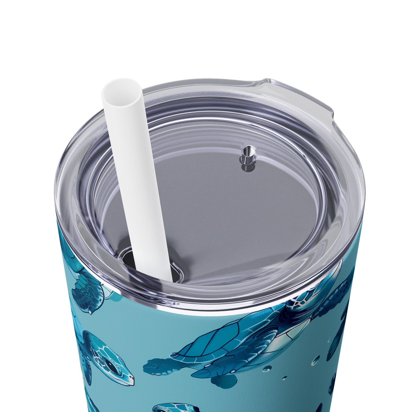 Stainless Steel Tumbler with Lid & Straw, 20 oz, Cute Baby Sea Turtles - Double-walled, Keeps Drinks Hot or Cold