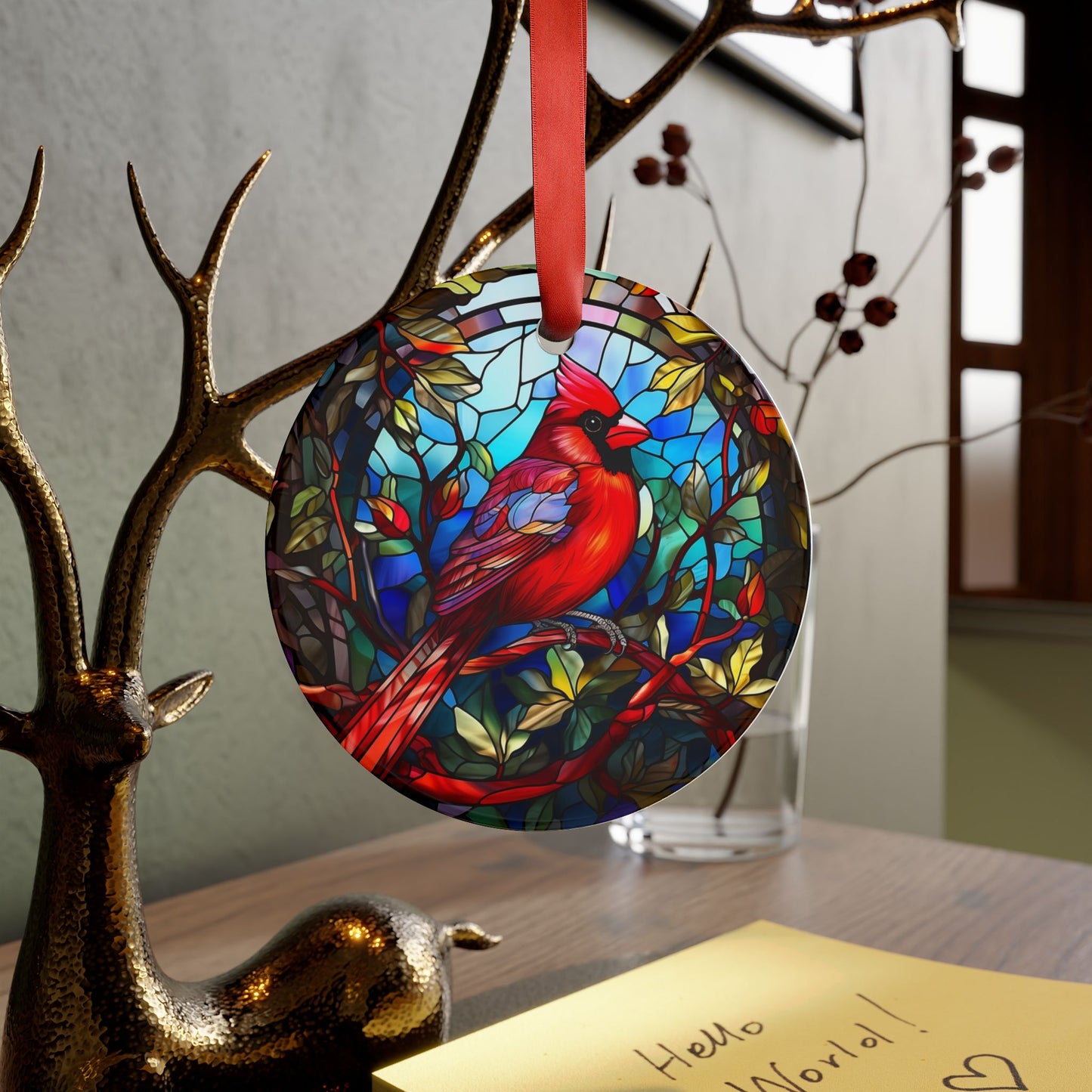 Yuletide Messenger, Northern Cardinal Acrylic Ornament