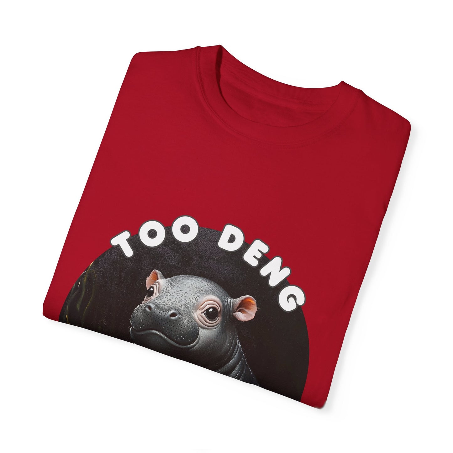 Unisex Garment-Dyed T-Shirt, Moo Deng the Cute Pygmy Hippo | 100% Cotton, Soft-Washed, Relaxed Fit