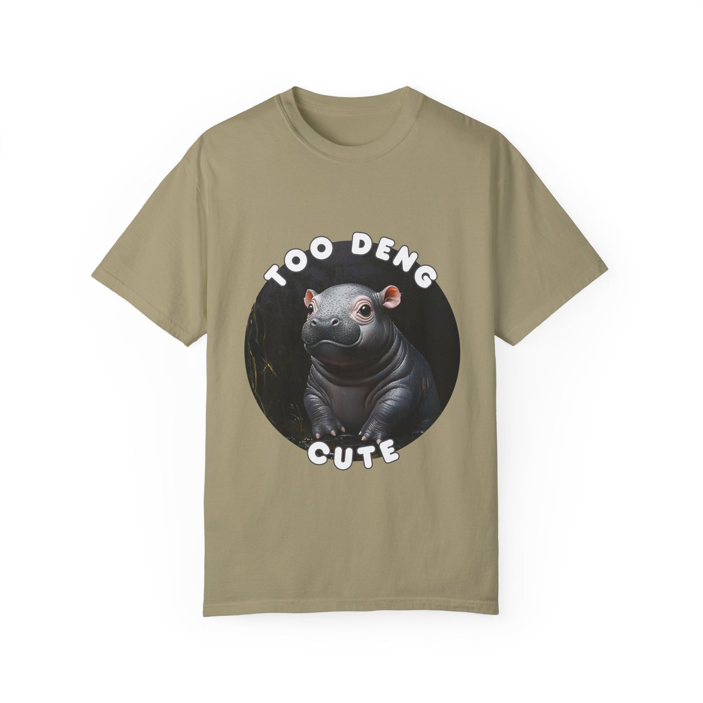 Unisex Garment-Dyed T-Shirt, Moo Deng the Cute Pygmy Hippo | 100% Cotton, Soft-Washed, Relaxed Fit