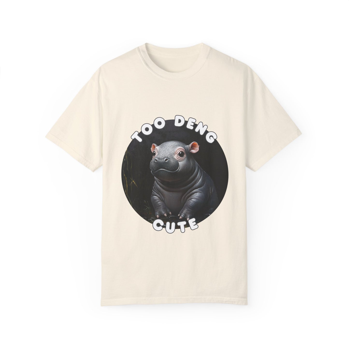 Unisex Garment-Dyed T-Shirt, Moo Deng the Cute Pygmy Hippo | 100% Cotton, Soft-Washed, Relaxed Fit