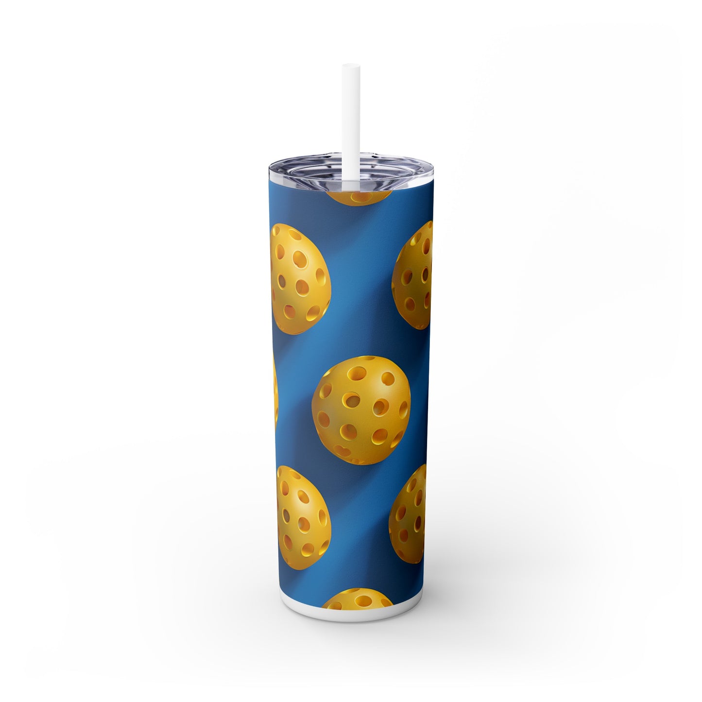 Stainless Steel Tumbler with Lid & Straw, 20 oz, 3D Pickle Ball Gift  - Double-walled, Keeps Drinks Hot or Cold