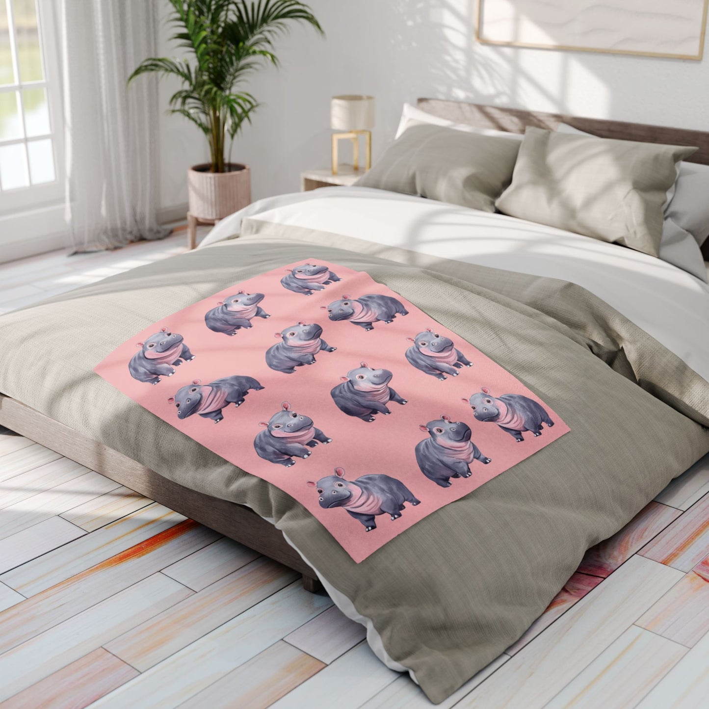 Adorable Baby Hippo Fleece Throw Blanket for Toddlers, Kids & Pets – Soft, Cozy, and Durable 30x40” Blanket