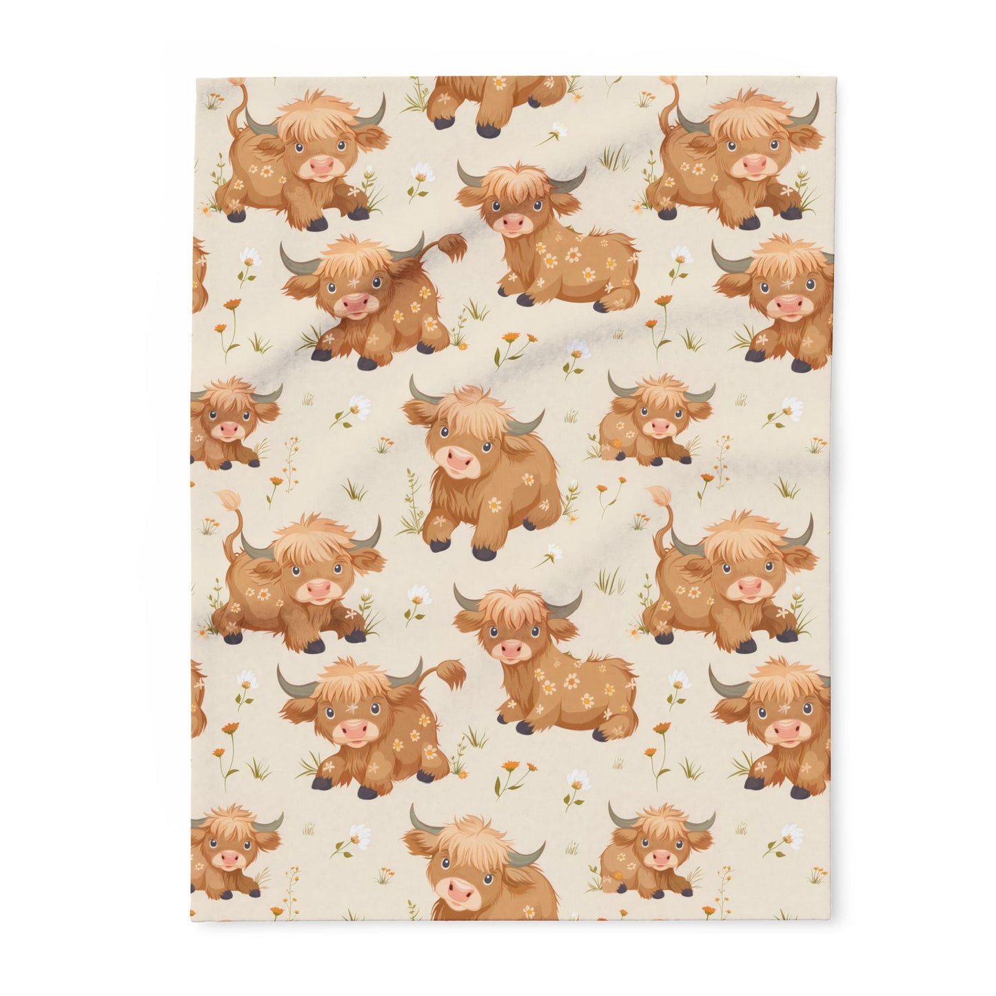 Cute Highland Cow Fleece Throw Blanket for Toddlers, Kids & Pets – Soft, Cozy, and Durable 30x40” Blanket