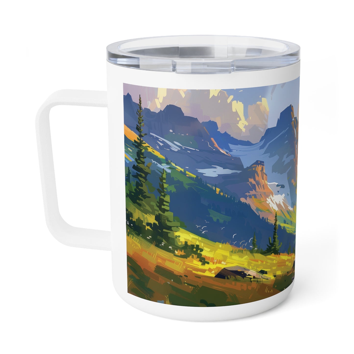 Insulated Coffee Mug with Glacier National Park Design, 10 oz