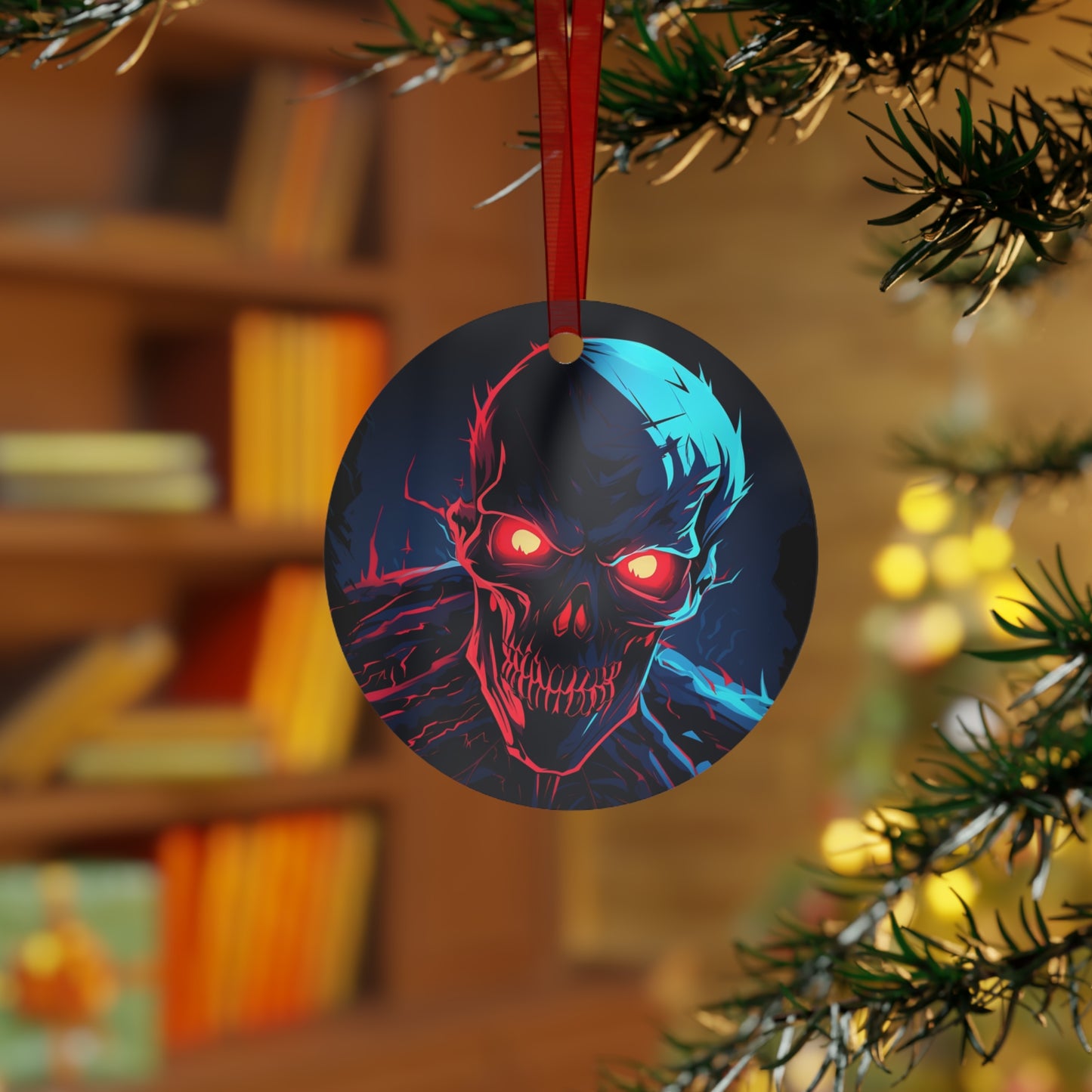 Psycho Skeleton Skull Halloween Ornament for Mini Tree Decoration
