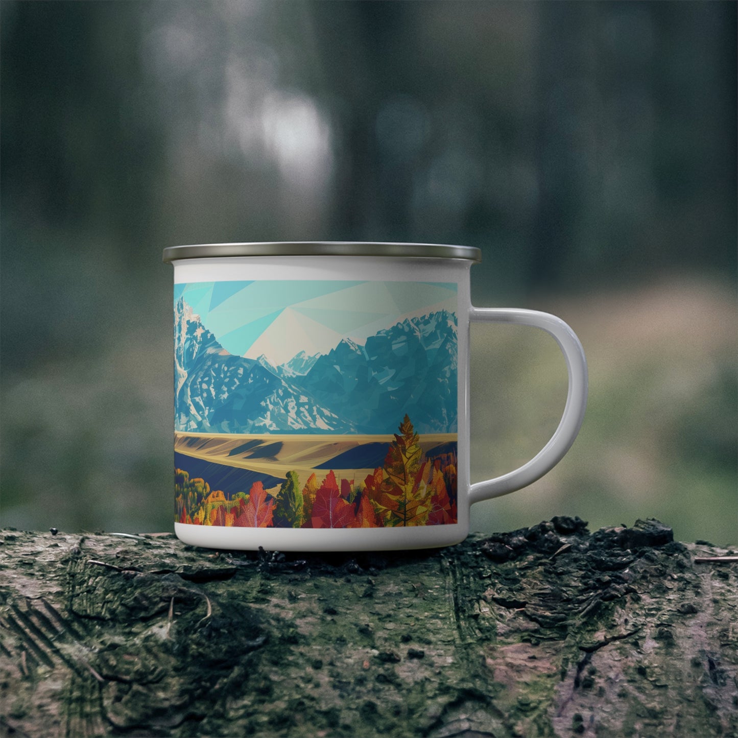 Camping Mug with Grand Teton National Park Design, 12oz Coffee Cup