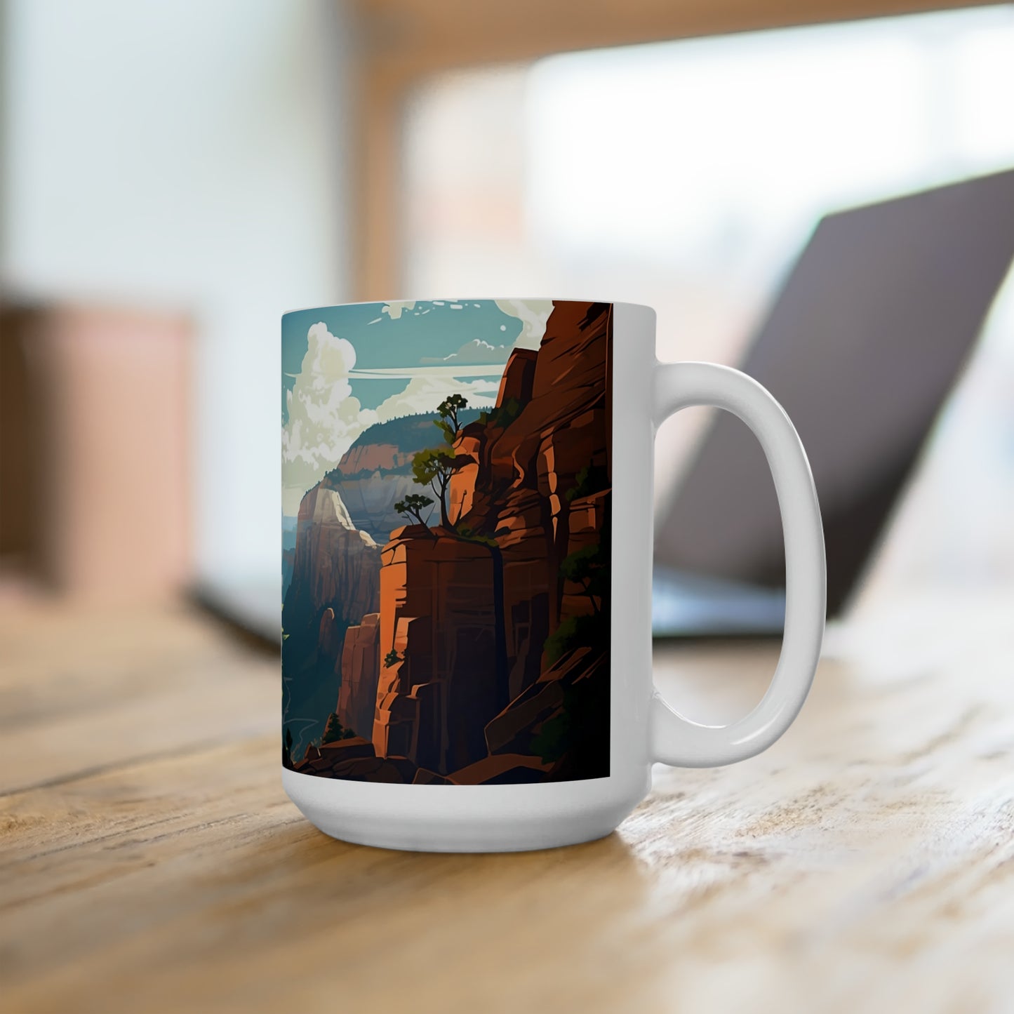 Zion National Park Hike to Angel's Landing - 15 oz Coffee Mug