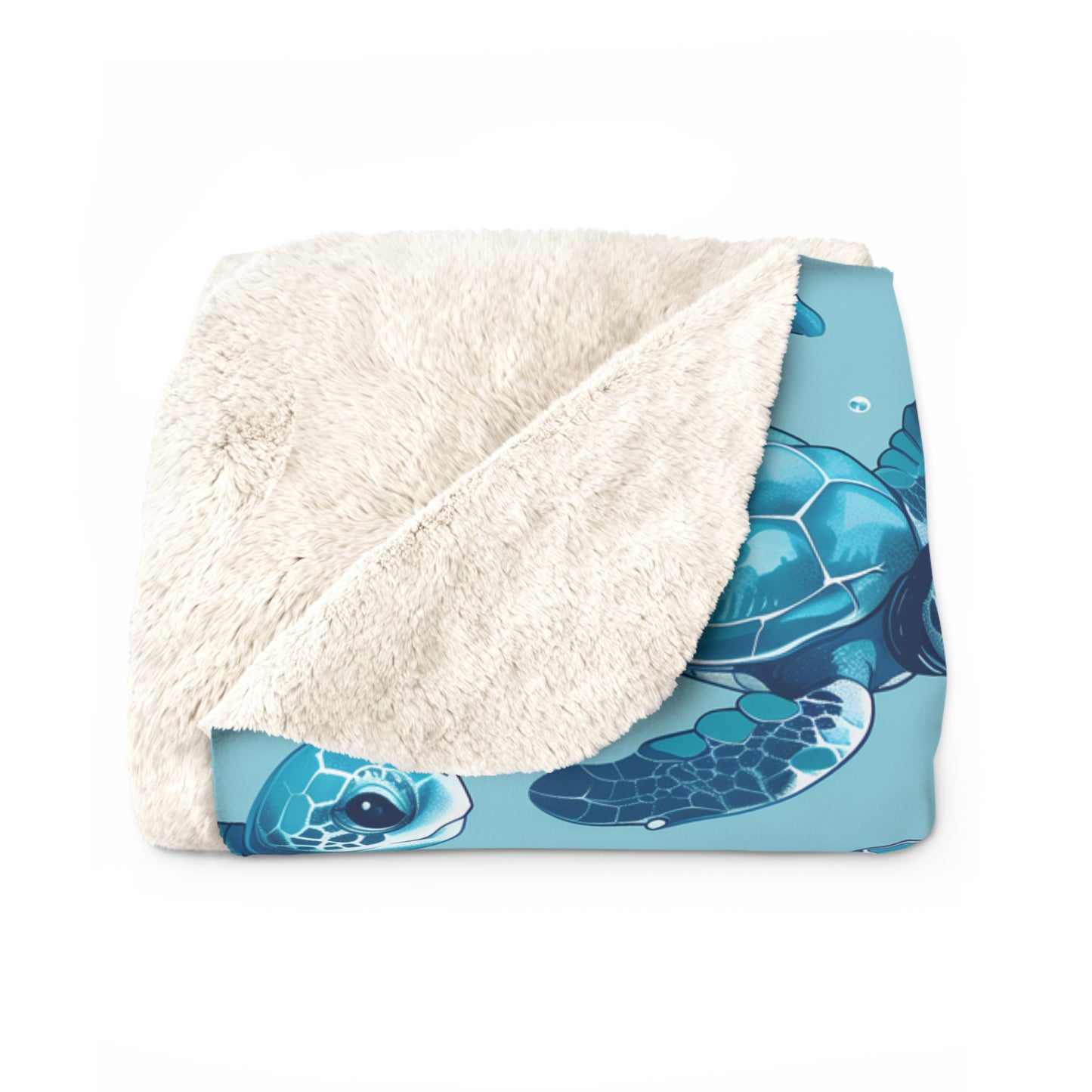 Sherpa Fleece Blanket with Cute Baby Sea Turtles Design, 50×60" Cozy Blanket