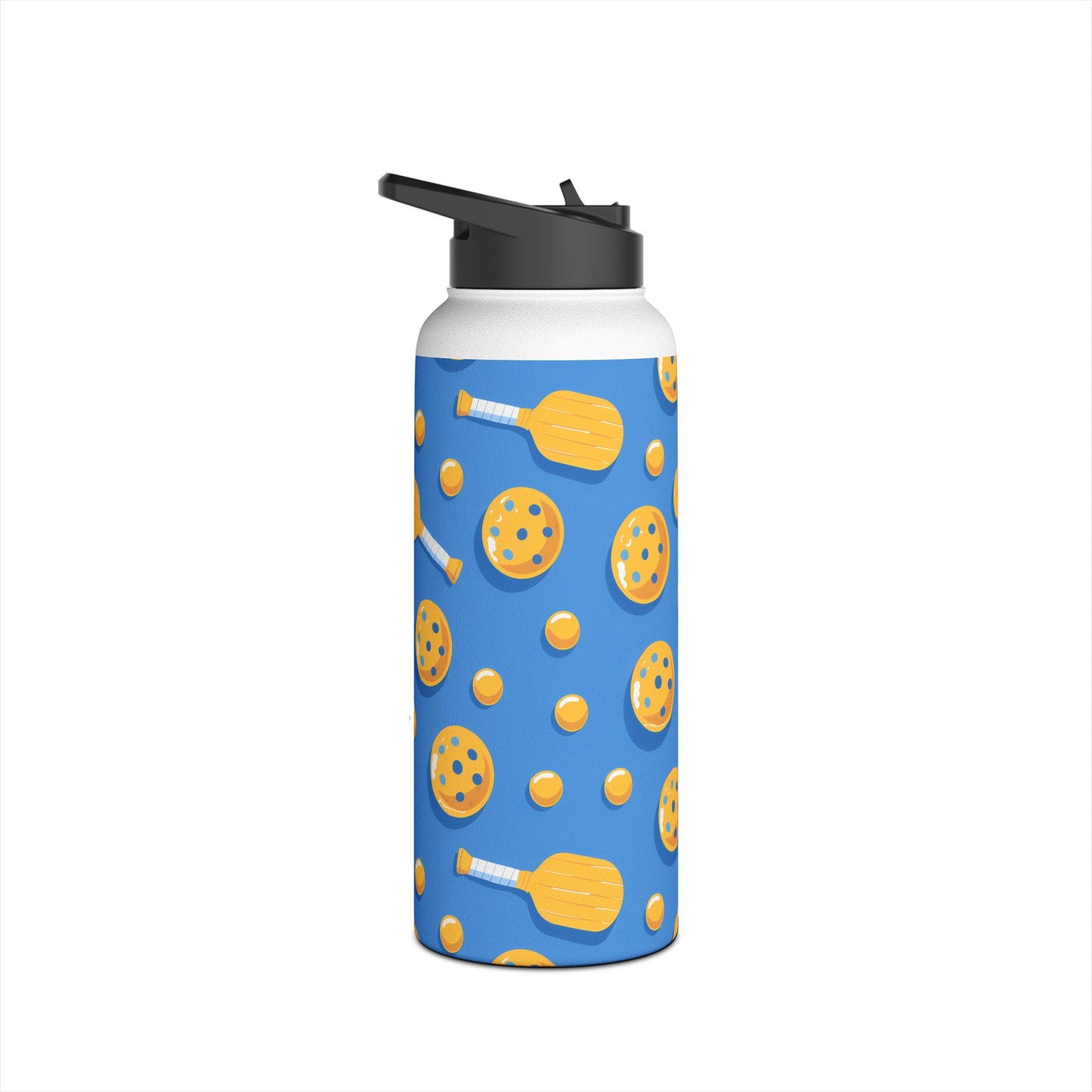 Stainless Steel Water Bottle Thermos, 32oz, Pickleball Paddle - Double Wall Insulation Keeps Drinks Hot or Cold