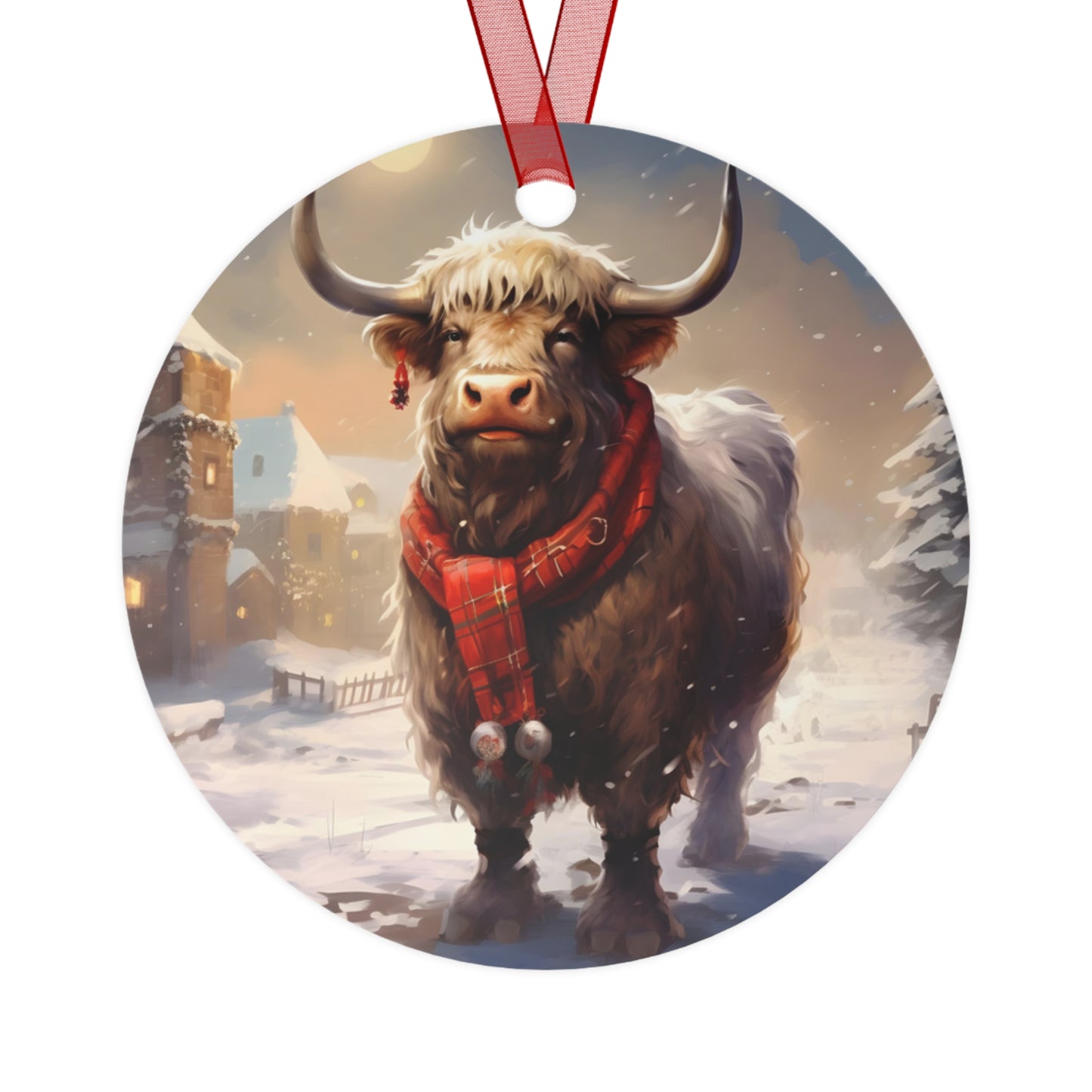 Grandma Highland Cow, Family Christmas Ornament - Collectible for Tree or Hanging Car Ornaments