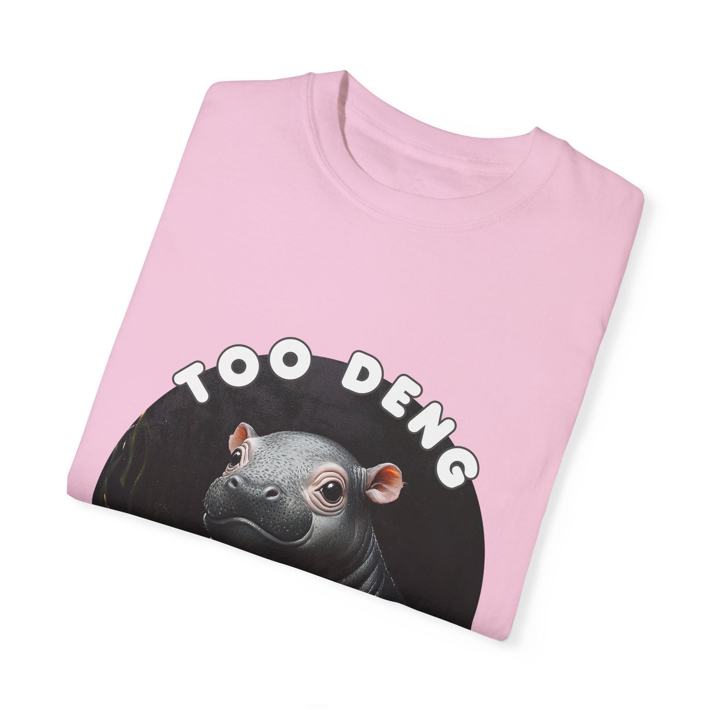 Unisex Garment-Dyed T-Shirt, Moo Deng the Cute Pygmy Hippo | 100% Cotton, Soft-Washed, Relaxed Fit