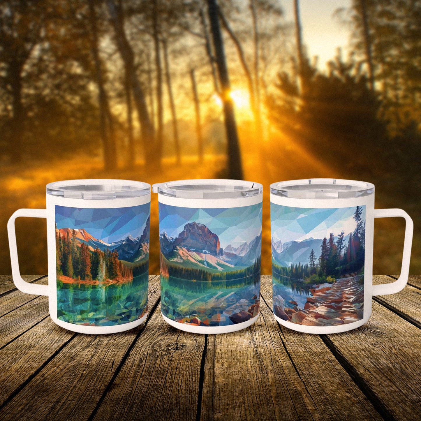 Insulated Coffee Mug with Rocky National Park Design, 10 oz