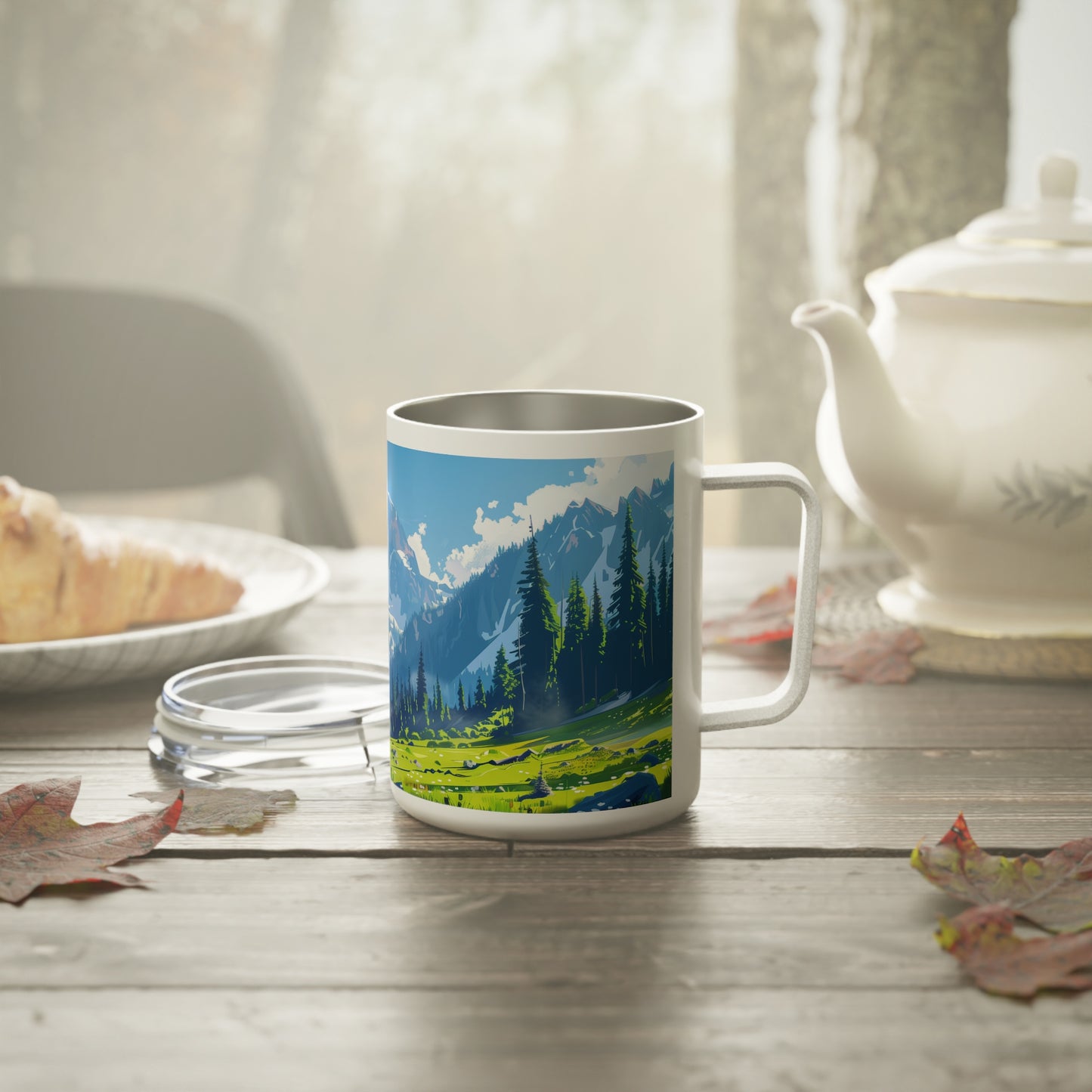 Insulated Coffee Mug with Olympic National Park Design, 10 oz