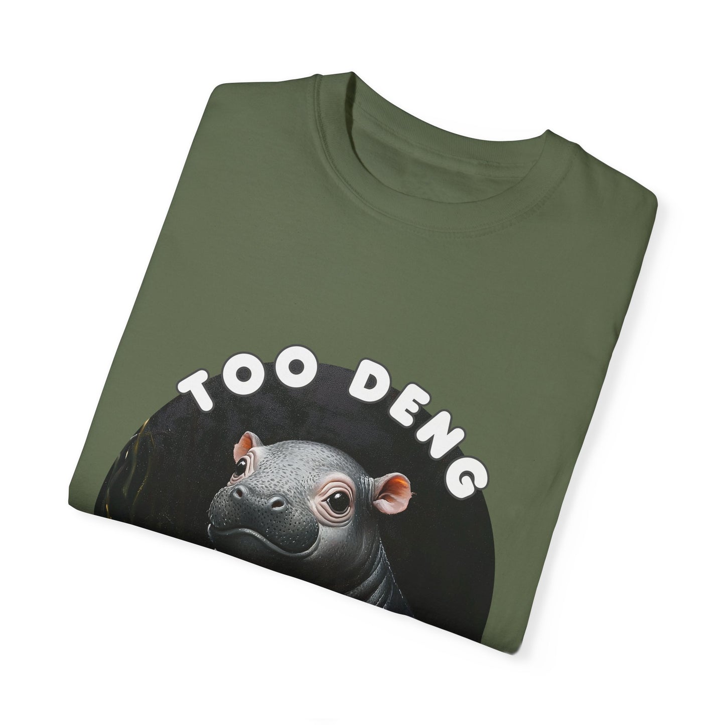 Unisex Garment-Dyed T-Shirt, Moo Deng the Cute Pygmy Hippo | 100% Cotton, Soft-Washed, Relaxed Fit