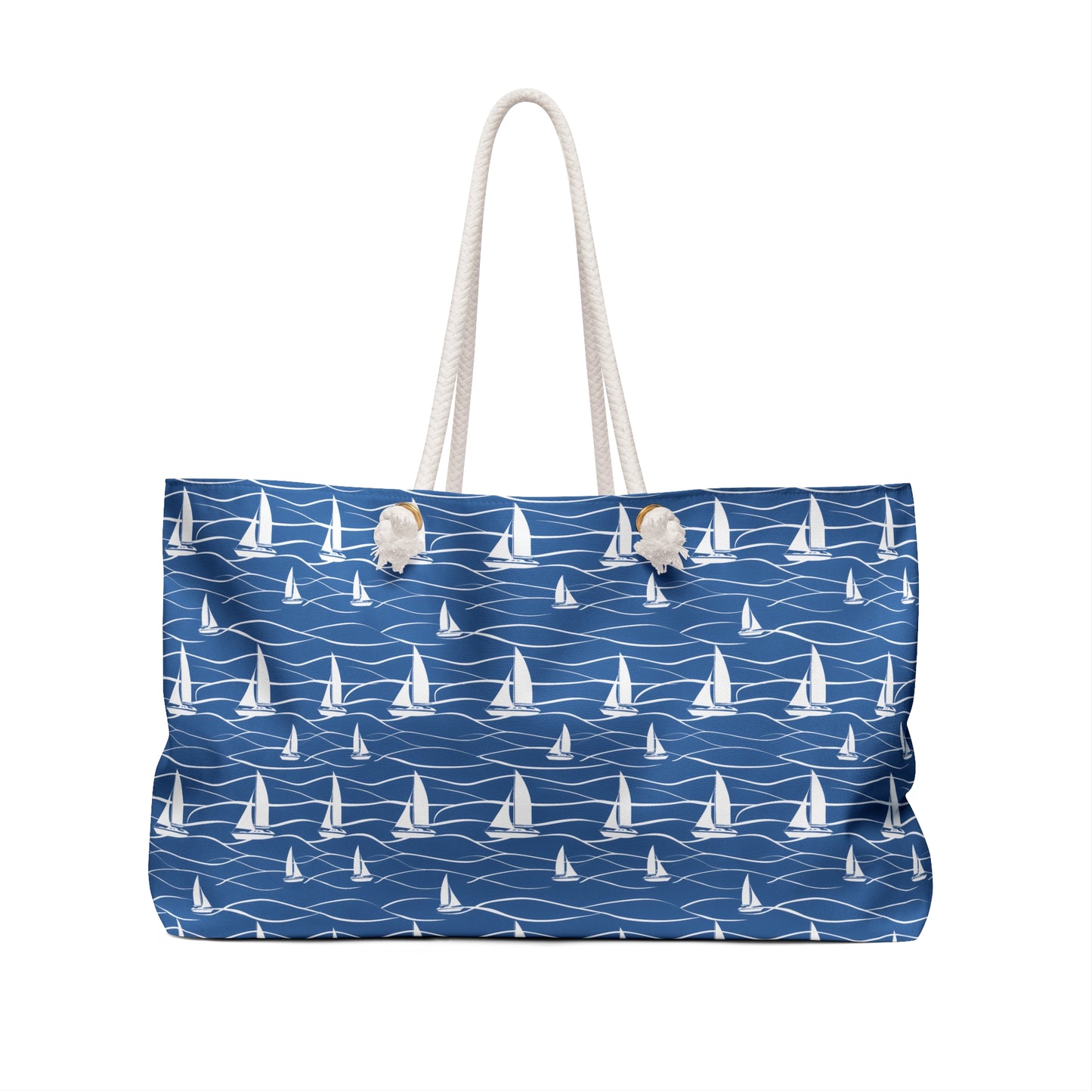 Deluxe Sailor Tote & Beach Bag with Blue Ocean Design (24" × 13" x 5.5")