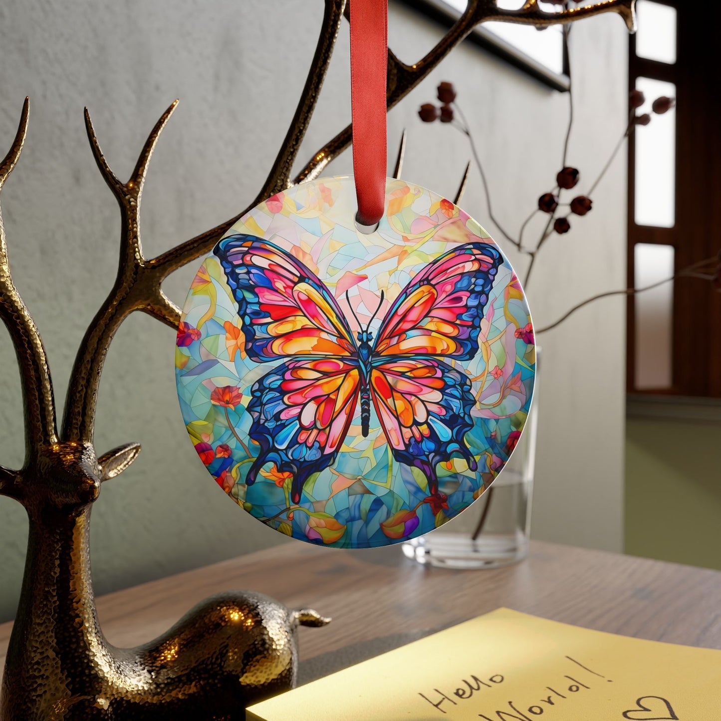 Vibrant Butterfly Decorative Art Acrylic Ornament