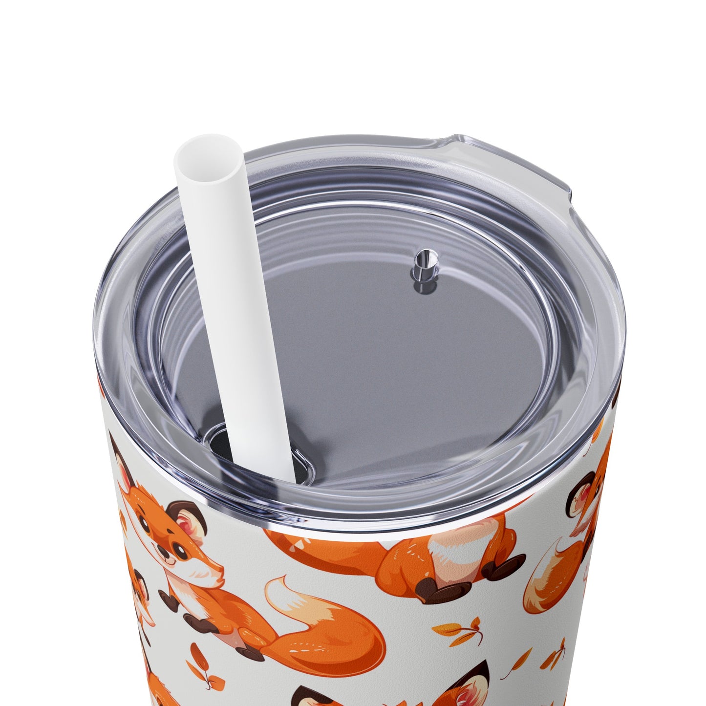 Insulated 20 oz Tumbler with Lid & Straw, Cute Baby Foxes - Double-walled Stainless Steel, Keeps Drinks Hot or Cold